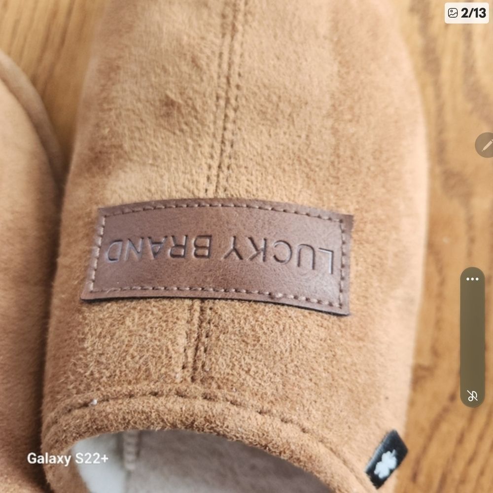 Lucky Brand Tan Suede Slip-On Slippers - Picture 2 of 12